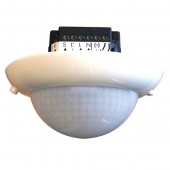 Датчик присутствия потолочный 360°, двухканальный, 1-10V, диаметр действия 24м., скрытый монтаж в ус